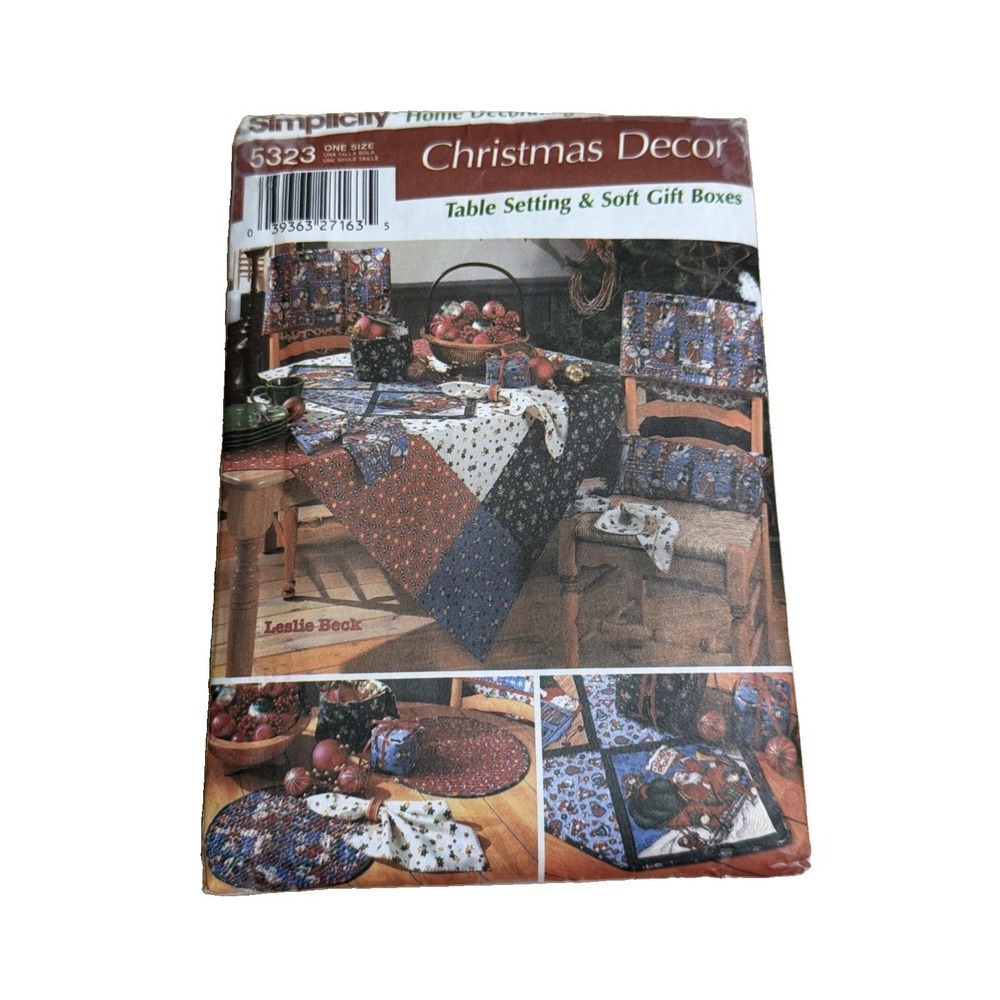 Simplicity 5323 Christmas Decor Pattern Table Tablecloth Runner Place Uncut VTG